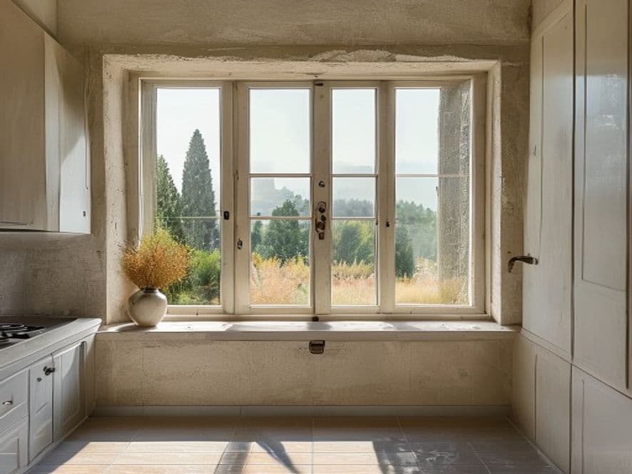 Finestra in legno consumata prima della sostituzione